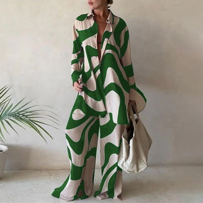 Ensemble de blouses amples à manches longues et de pantalons larges assortis