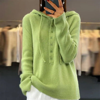 Tyra - Pull à capuche ample et pull en maille avec fermeture à lacets