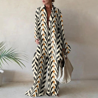 Jamie - Ensemble de blouses amples à manches longues et pantalons larges assortis