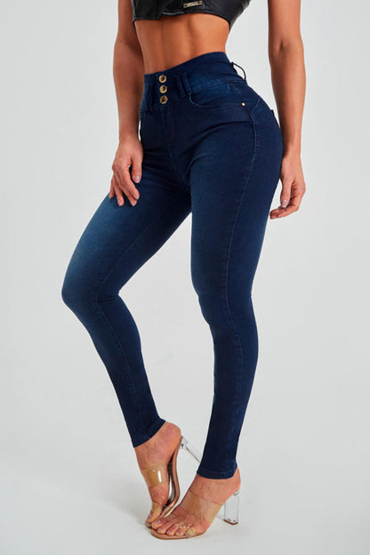 Jeans skinny taille haute pour femmes