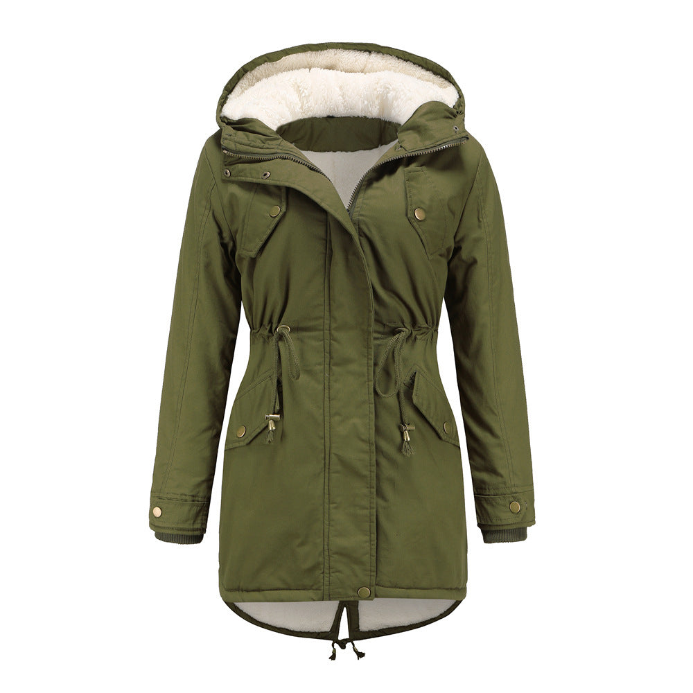Veste d'hiver avec cordon de serrage pour femmes