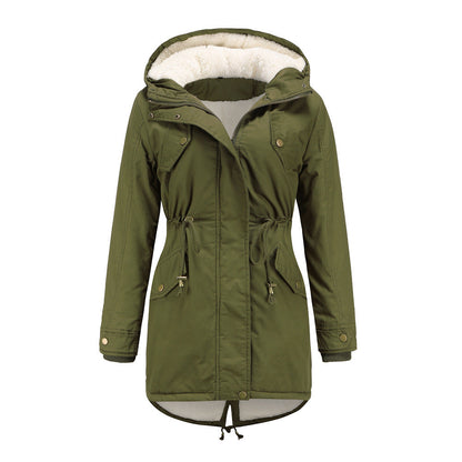 Veste d'hiver avec cordon de serrage pour femmes