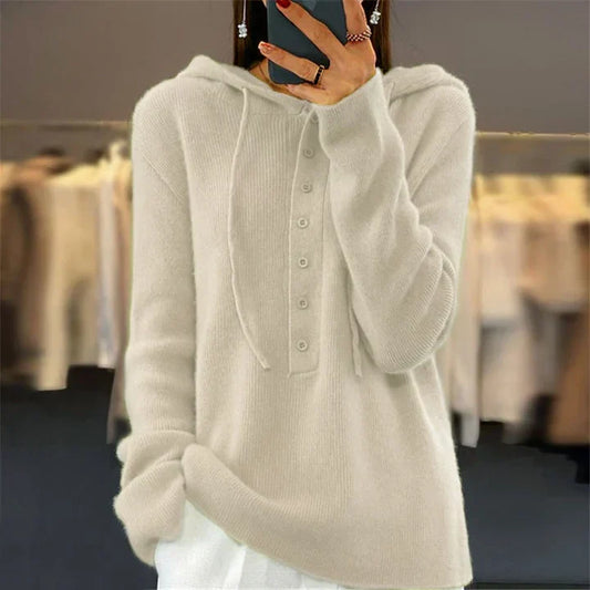 Tyra - Pull à capuche ample et pull en maille avec fermeture à lacets
