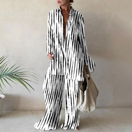 Ensemble de blouses amples à manches longues et de pantalons larges assortis