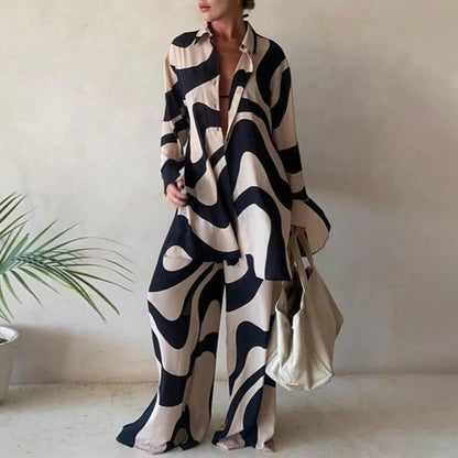 Ensemble de blouses amples à manches longues et de pantalons larges assortis