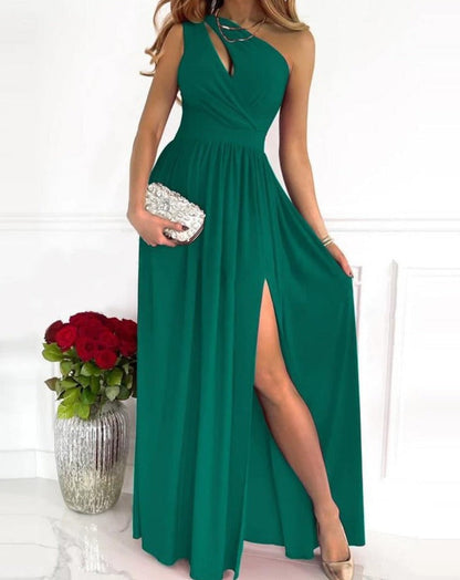 Clarisse - Élégante robe à une épaule avec fente haute sexy