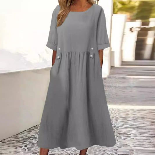 Robe longue d'été à manches mi-longues et style léger
