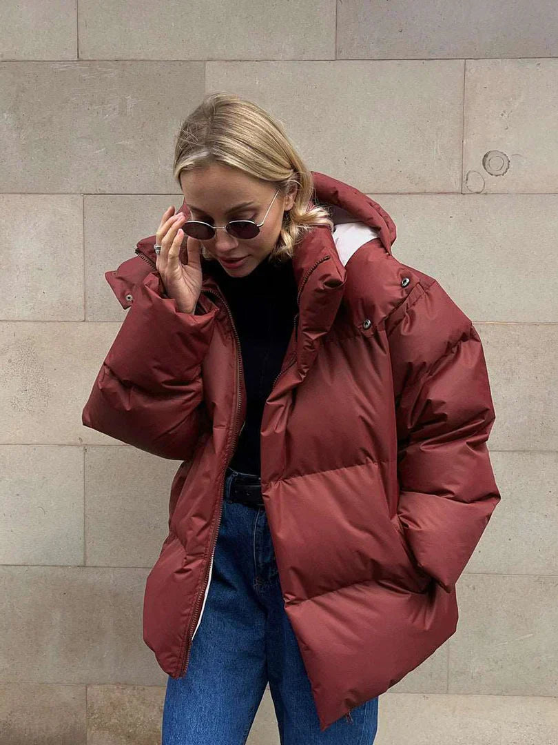 Veste polaire pour dames | Marron - Manteau d'hiver chaud - agréable