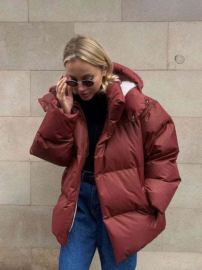 Veste polaire pour dames | Marron - Manteau d'hiver chaud - agréable