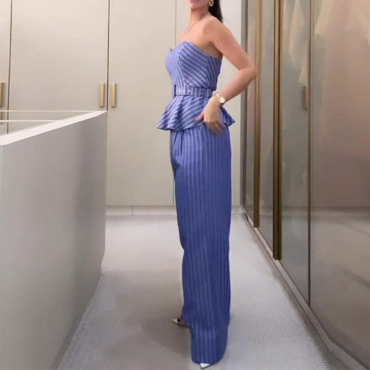 Jaymie - Ensemble rayé à la mode avec débardeur et pantalon à imprimé
