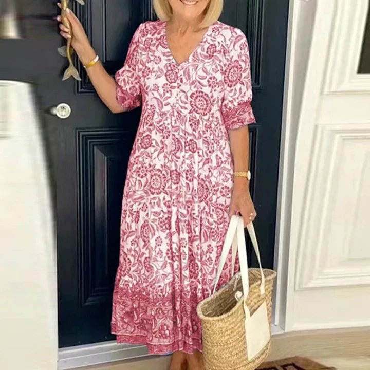 Robe boho élégante avec décolleté en V