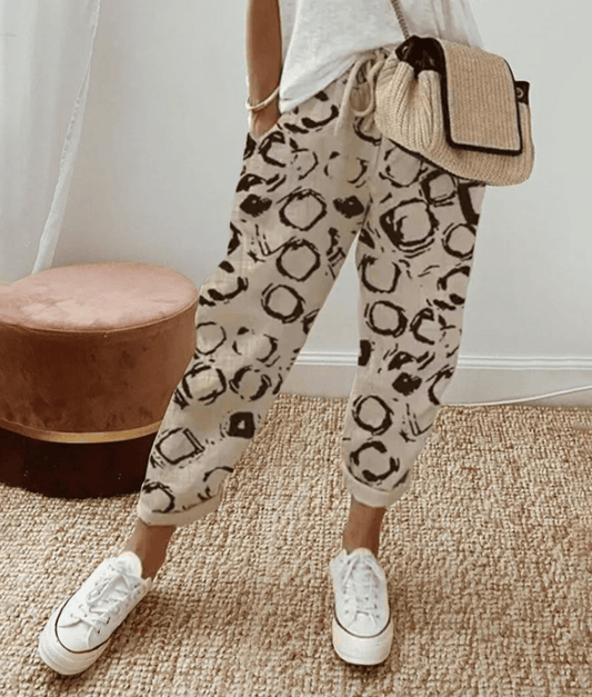 Pantalon élégant en coton et lin