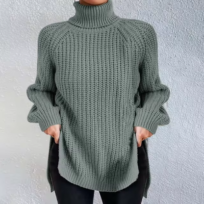 Olexa - Robe pull fendue et chaude