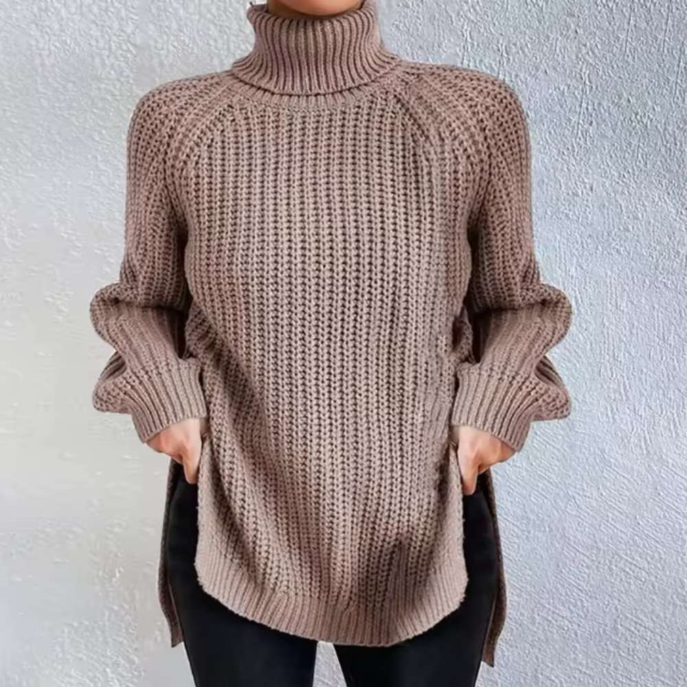 Olexa - Robe pull fendue et chaude