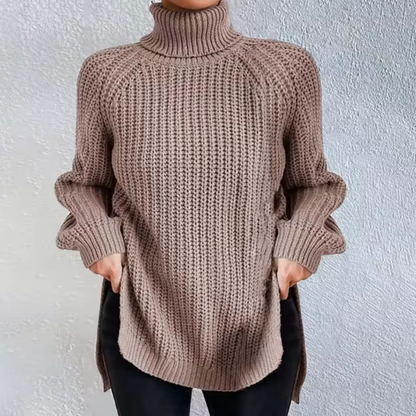 Olexa - Robe pull fendue et chaude