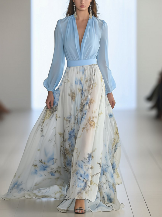 Robe longue à imprimé floral