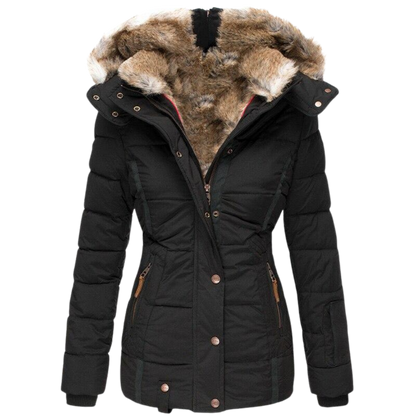 Chloe™ - Manteau de fourrure décontracté avec capuche pour femme