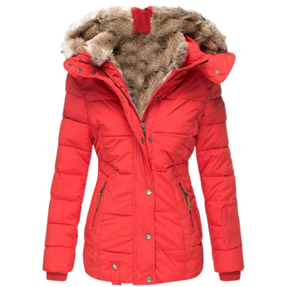Chloe™ - Manteau de fourrure décontracté avec capuche pour femme