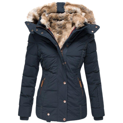 Chloe™ - Manteau de fourrure décontracté avec capuche pour femme
