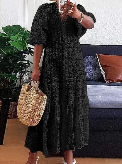 Ophelia - Robe décontractée avec boutons plissés