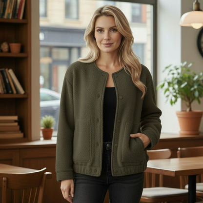 Ophelia | Veste Oversize Femme Top Coat Manches Longues à Boutons Cachés