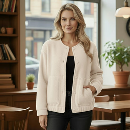 Ophelia | Veste Oversize Femme Top Coat Manches Longues à Boutons Cachés