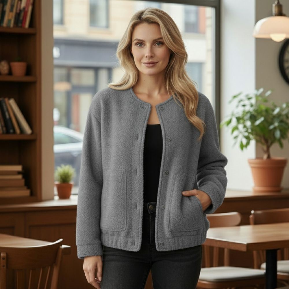 Ophelia | Veste Oversize Femme Top Coat Manches Longues à Boutons Cachés