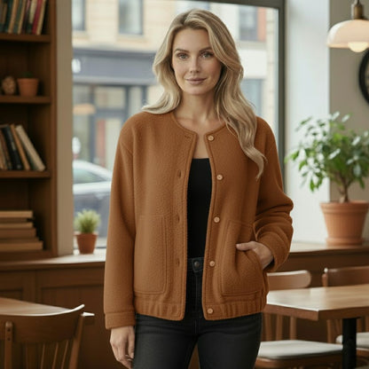 Ophelia | Veste Oversize Femme Top Coat Manches Longues à Boutons Cachés