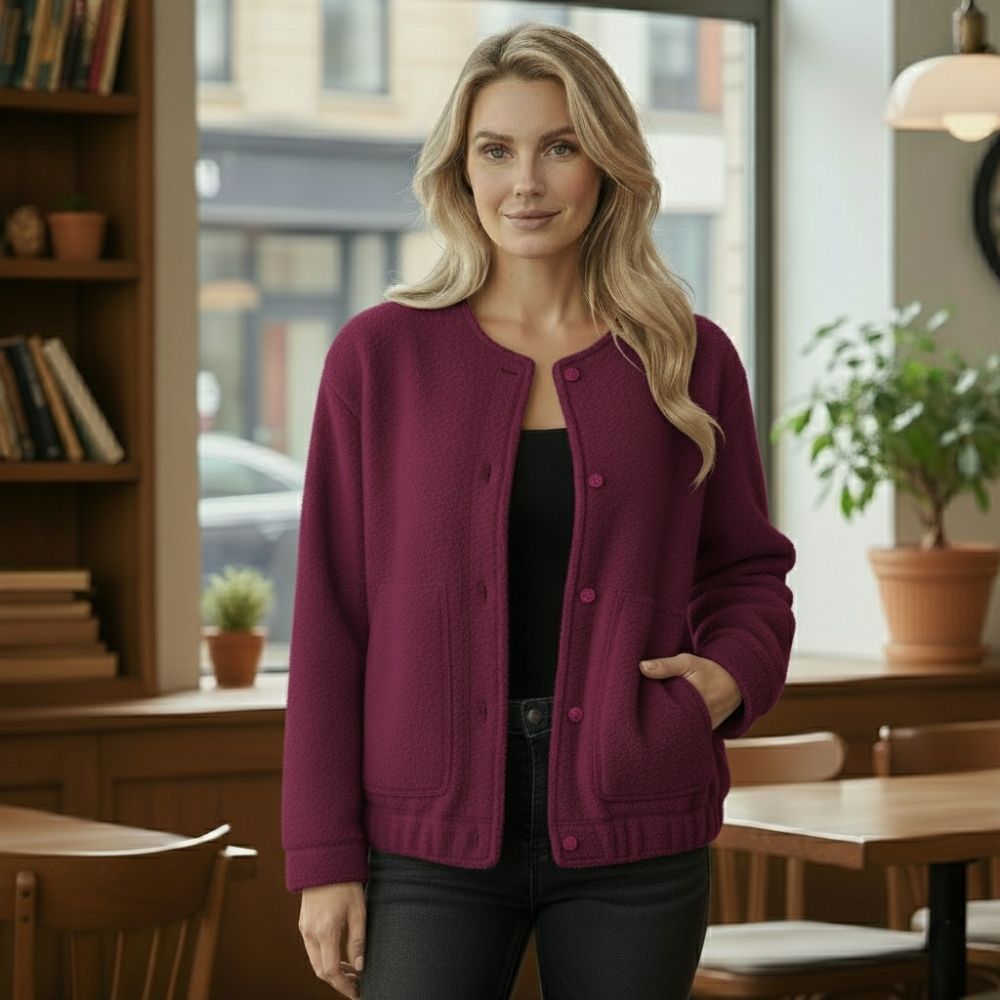 Ophelia | Veste Oversize Femme Top Coat Manches Longues à Boutons Cachés