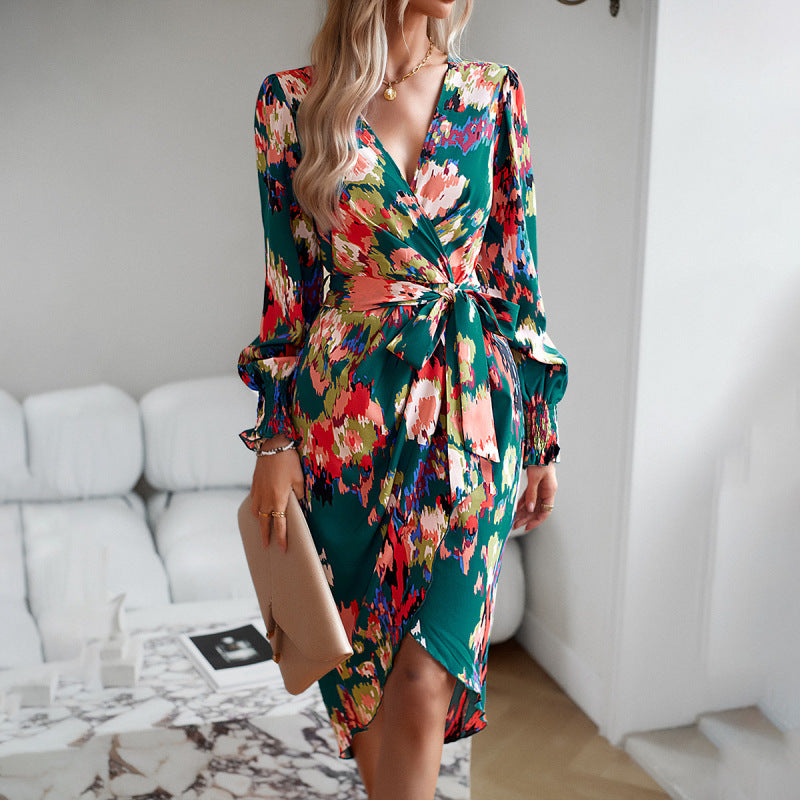 Oravielle | Robe d'hiver élégante à col en V