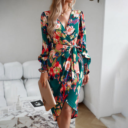 Oravielle | Robe d'hiver élégante à col en V
