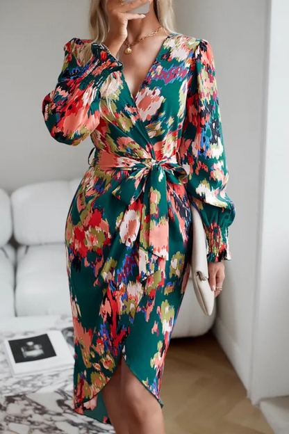 Oravielle | Robe d'hiver élégante à col en V