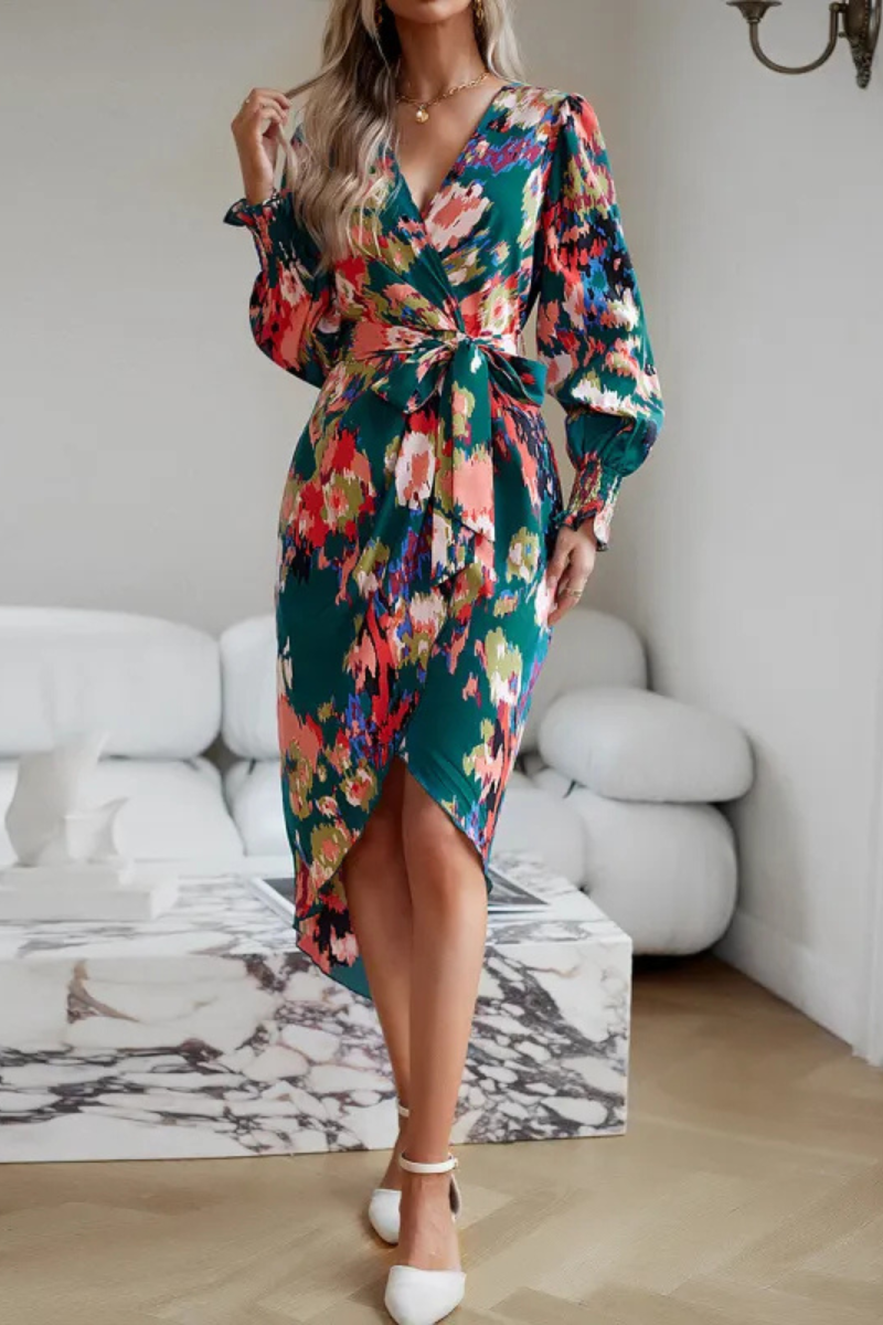 Oravielle | Robe d'hiver élégante à col en V