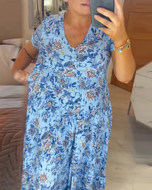 Orsa - Robe à col en V avec imprimé floral
