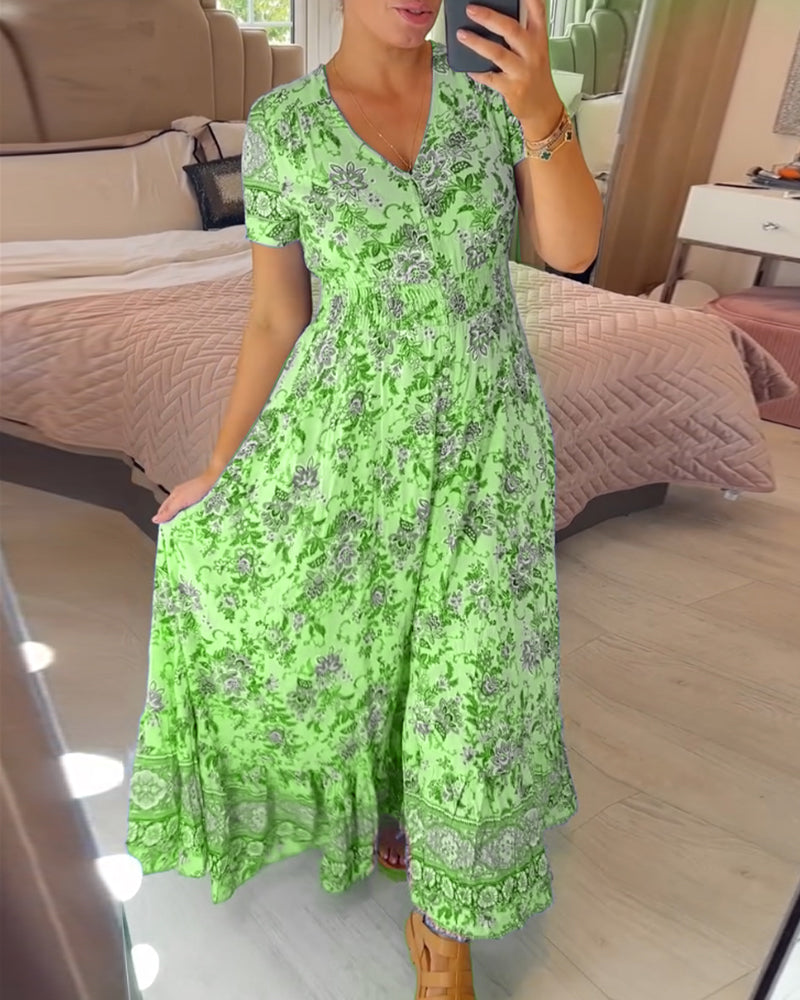Orsa - Robe à col en V avec imprimé floral