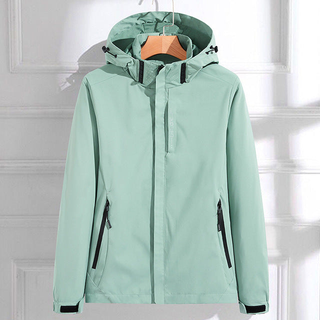 Veste imperméable élégante et décontractée avec capuche pour femmes | Parfaite pour les activités de plein air