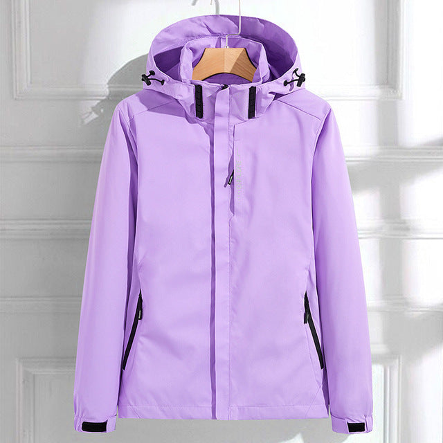 Veste imperméable élégante et décontractée avec capuche pour femmes | Parfaite pour les activités de plein air