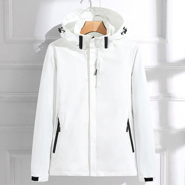 Veste imperméable élégante et décontractée avec capuche pour femmes | Parfaite pour les activités de plein air
