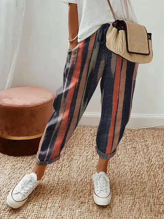 Pantalon raccourci à taille élastique - Pansy