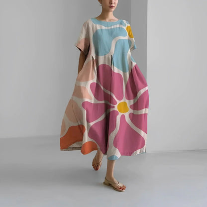 Peach - Robe florale confortable