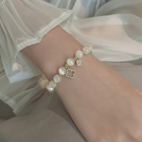 Bracelet de cristaux naturels et de perles | Un bracelet unique