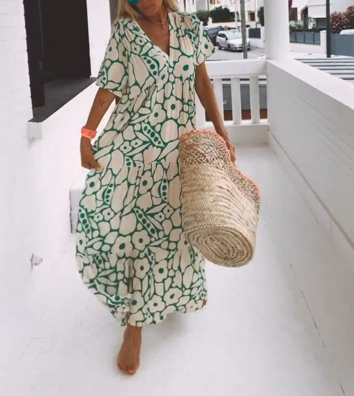 Perrie - Robe imprimée à manches courtes