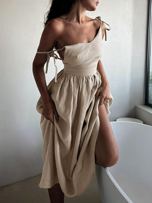 Peyton - Robe en algodon/lino
