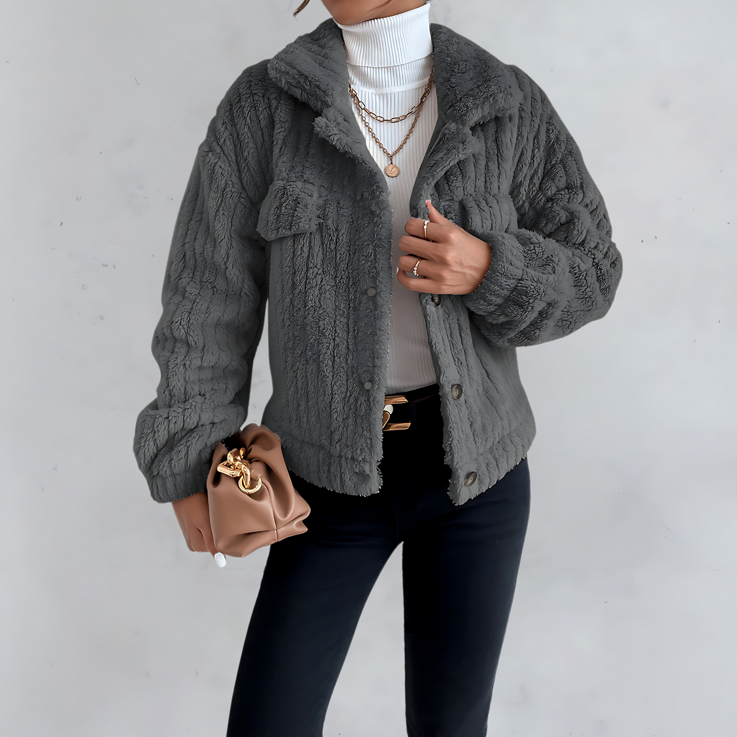 Manteau Teddy noué - Doux et confortable - Parfait pour les jours d'hiver