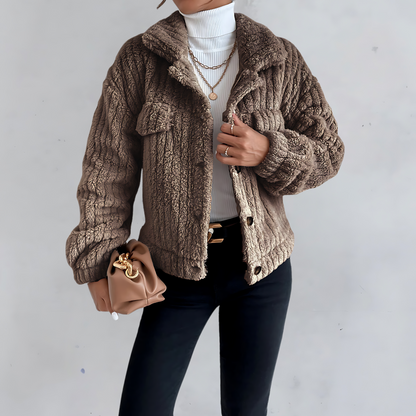 Manteau Teddy noué - Doux et confortable - Parfait pour les jours d'hiver