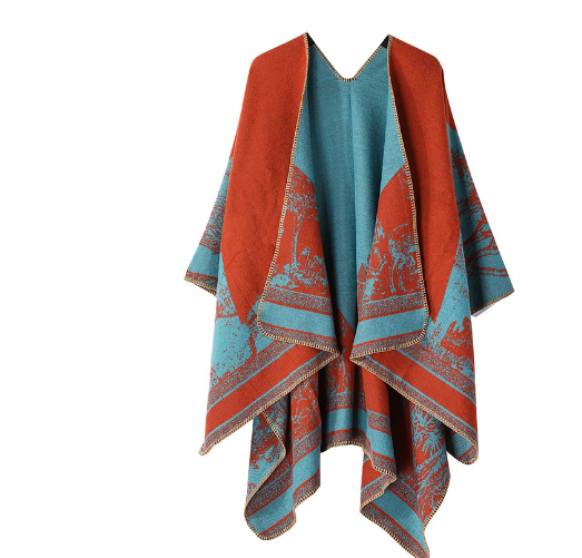 Gudrunam | Femme Elégante Poncho Cardigan | Longue