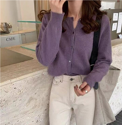 Nerwina | Bouton Femme Down Casual Cardigan | Chaud