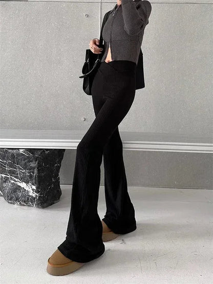 Camille - Pantalon de survêtement côtelé évasé