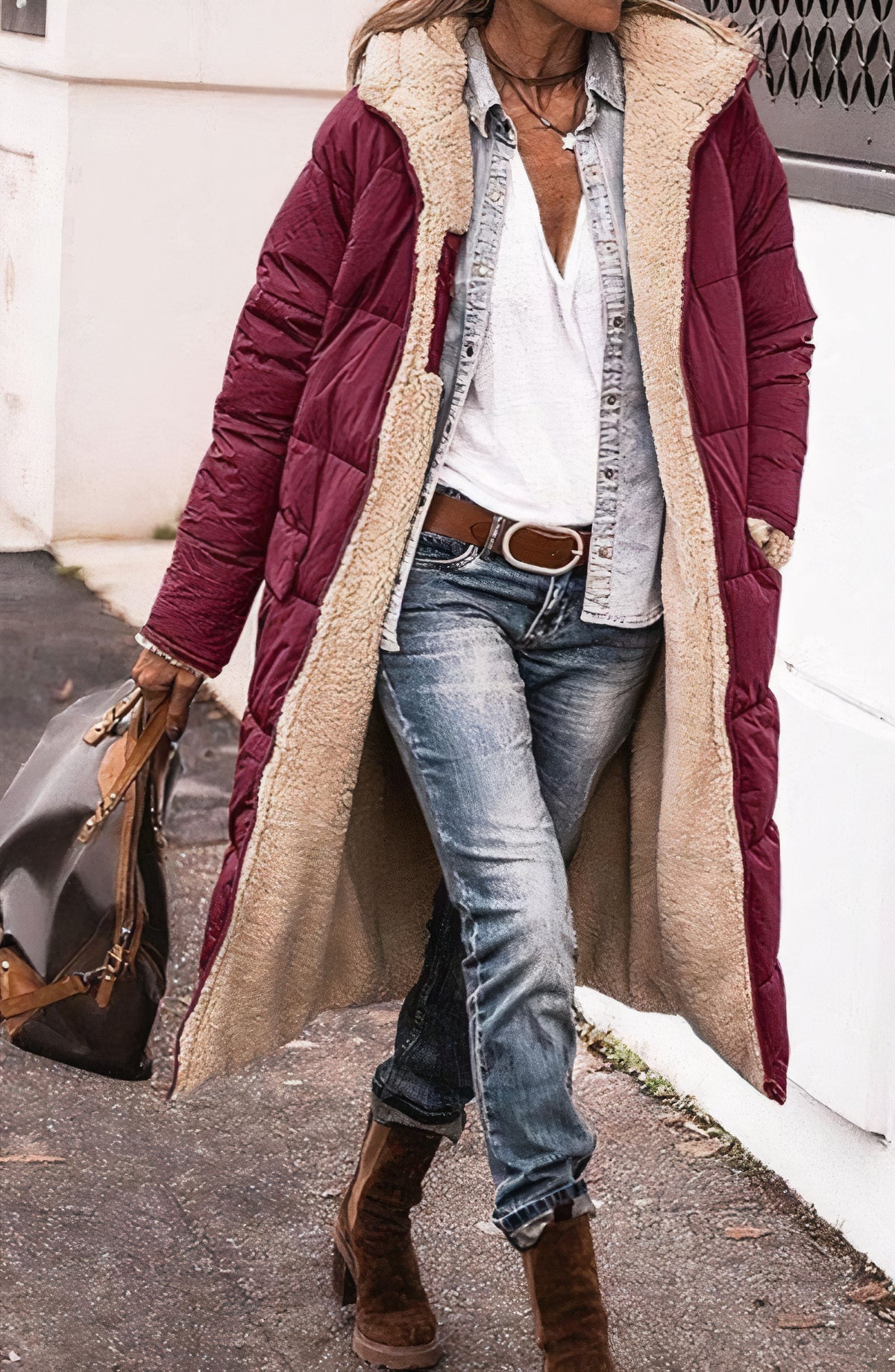 Veste longue en polaire réversible - Riny