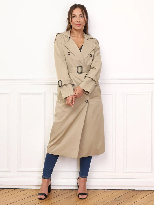 Trench-coat mi-long élégant pour femmes - Robina